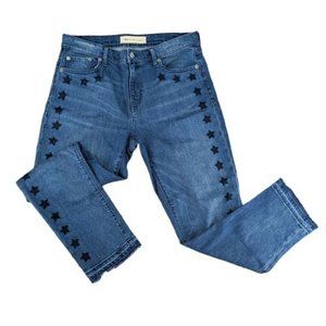 Gap Medium Wash Best Girlfriend Star Printed Jeans Size 30